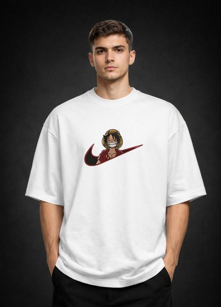 Koszulka Anime One Piece Monkey D Luffy Haft Streetwear