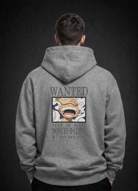 Bluza z haftem – One Piece „WANTED Monkey D. Luffy”