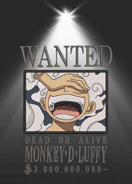 Bluza z haftem – One Piece „WANTED Monkey D. Luffy”