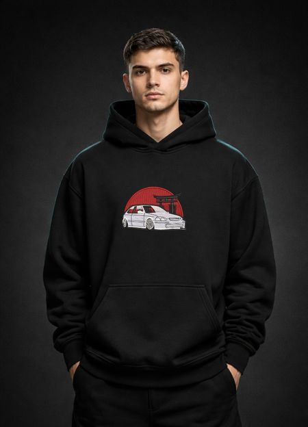 Bluza z haftem – JDM Civic „Torii Sunset”