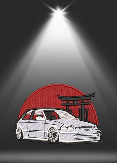 Bluza z haftem – JDM Civic „Torii Sunset”