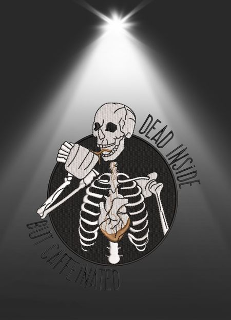 Bluza z haftem – Dead Inside „But Caffeinated”